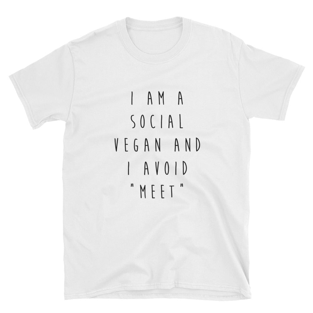 "Social Vegan" Short-Sleeve Unisex T-Shirt (White)