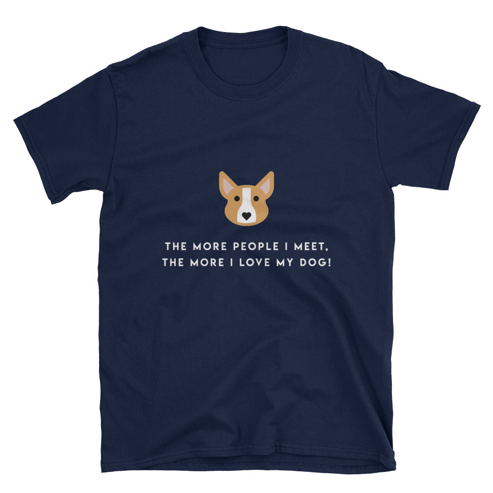 "I Love My Dog" Short-Sleeve Unisex T-Shirt (Black/ Navy)