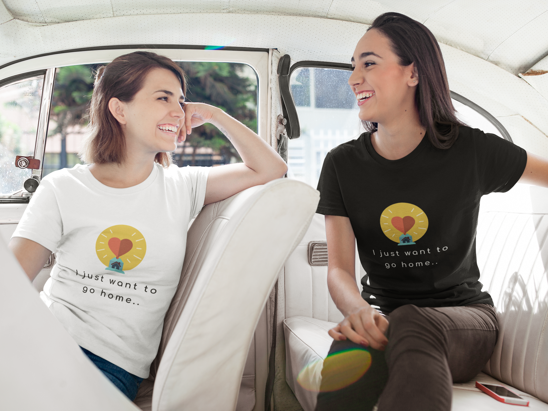 "I Just Wanna Go Home" Short-Sleeve Unisex T-Shirt (White)
