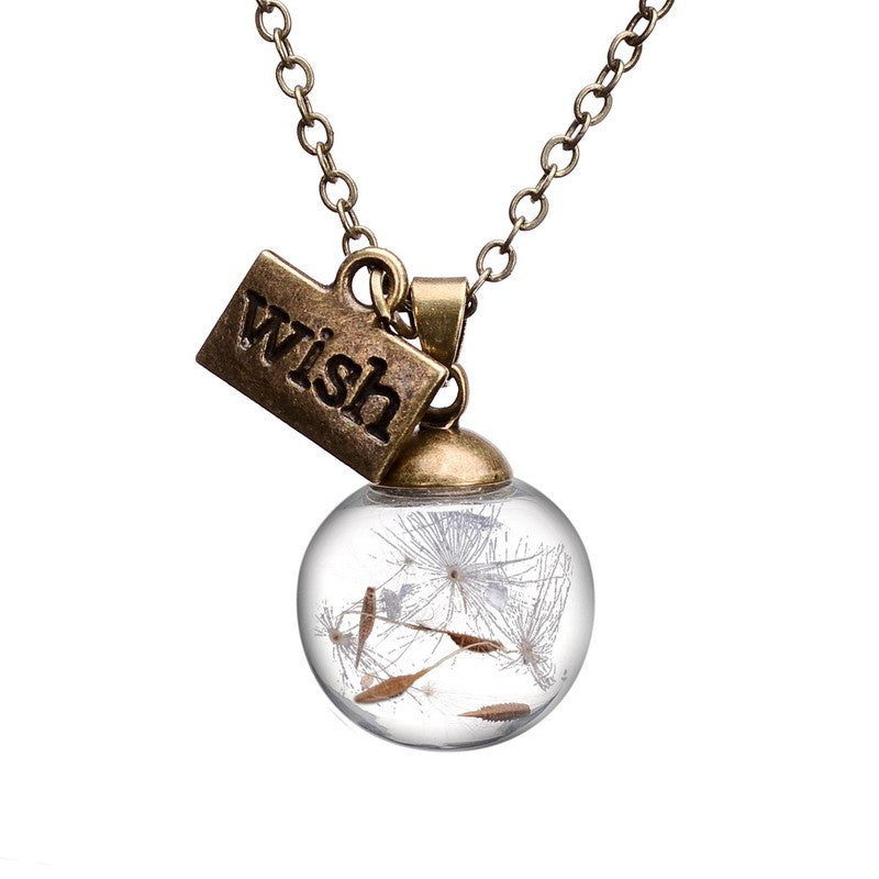 Various Real Flower Dandelions Necklaces