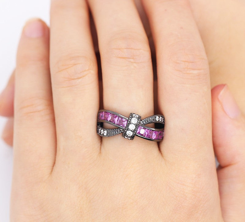 Various Cubic Zirconia Black Gold Filled Ring