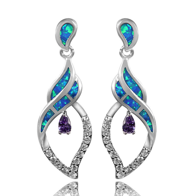 Precious Blue Opal Earrings For Women