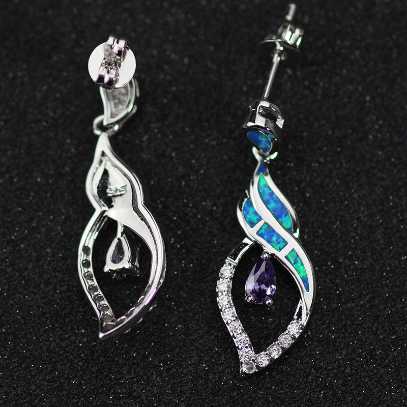 Precious Blue Opal Earrings For Women
