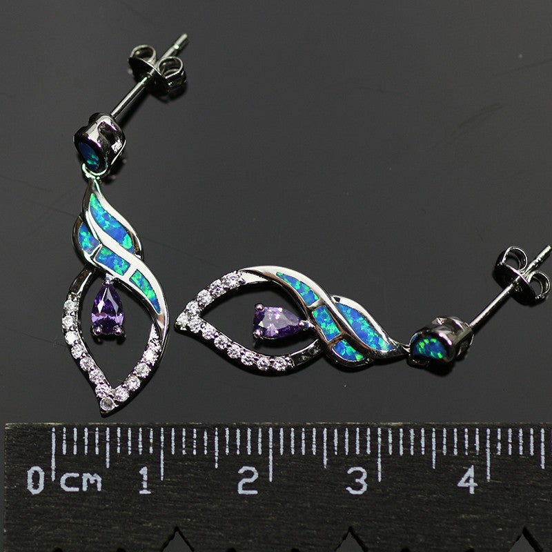 Precious Blue Opal Earrings For Women