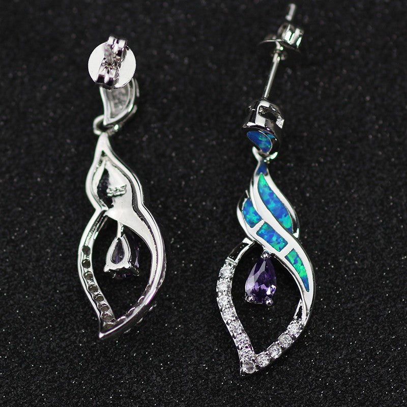 Precious Blue Opal Earrings For Women