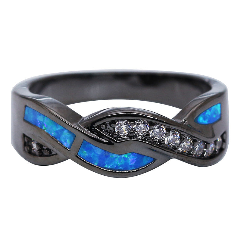 Vintage Black Gold Synthetic Opal Ring