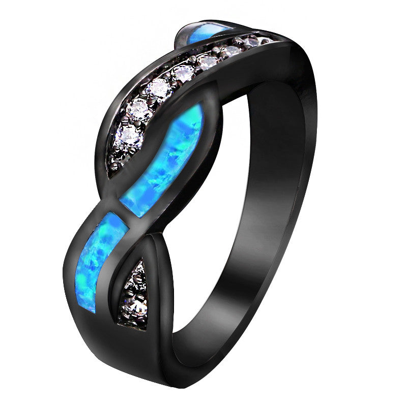 Vintage Black Gold Synthetic Opal Ring