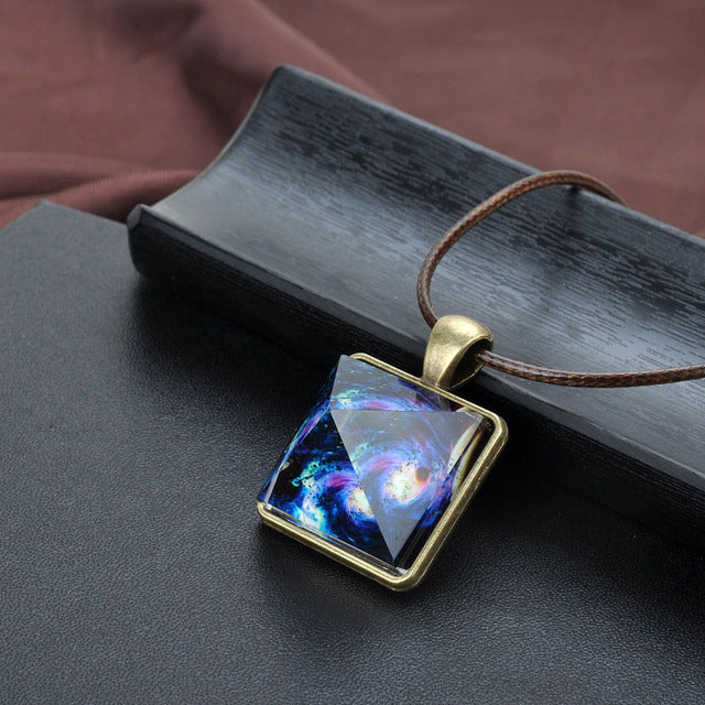 Mystery from within - Pyramid Pendant Geometric Necklace