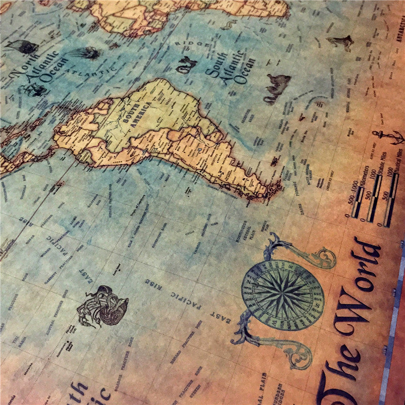 Retro World Map Poster