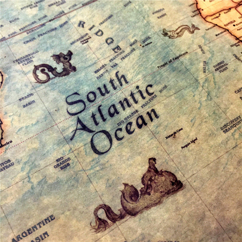 Retro World Map Poster