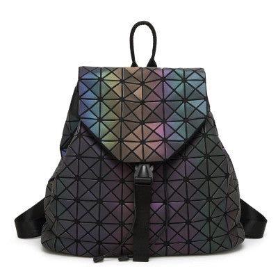 Geometric Hologram Backpack for Women