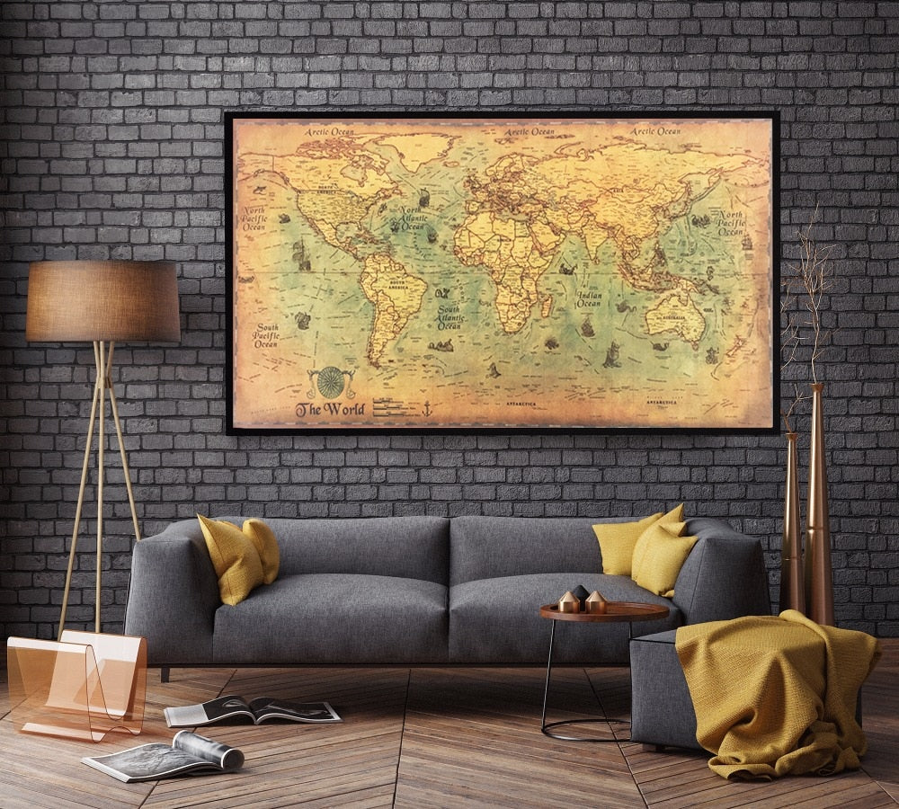 Retro World Map Poster