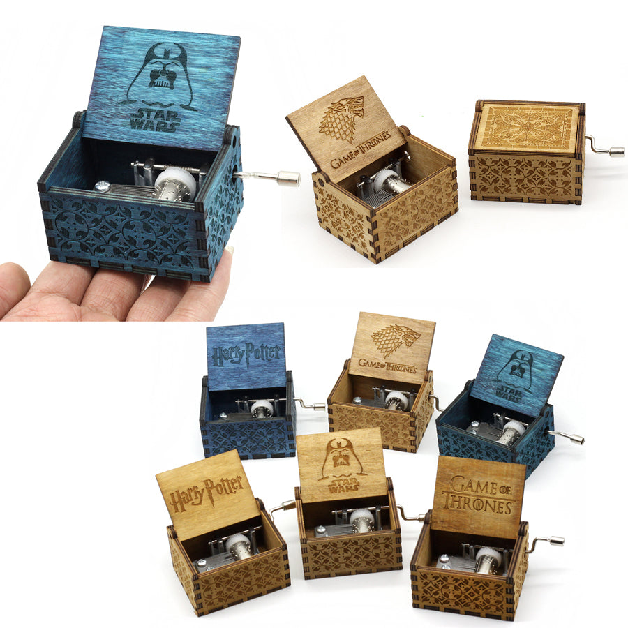 Hand Crank Wooden Music Box