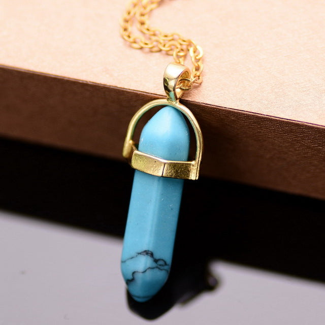 Gold/Silver Plated Opal Pendant Necklace