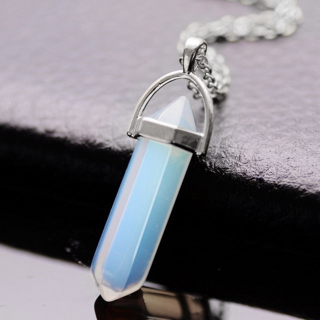 Gold/Silver Plated Opal Pendant Necklace