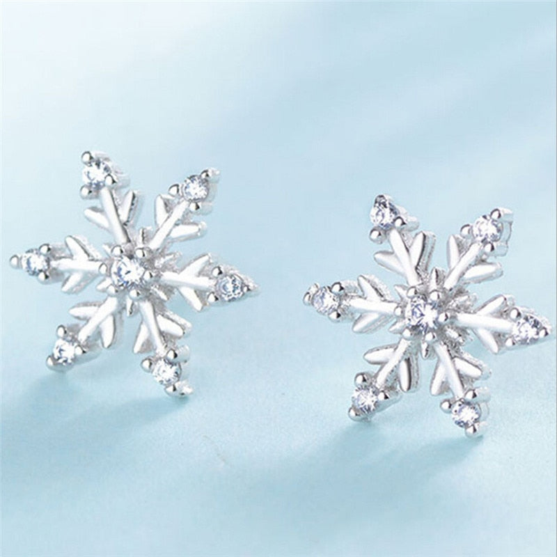 Classy Crystal Snowflake Earrings