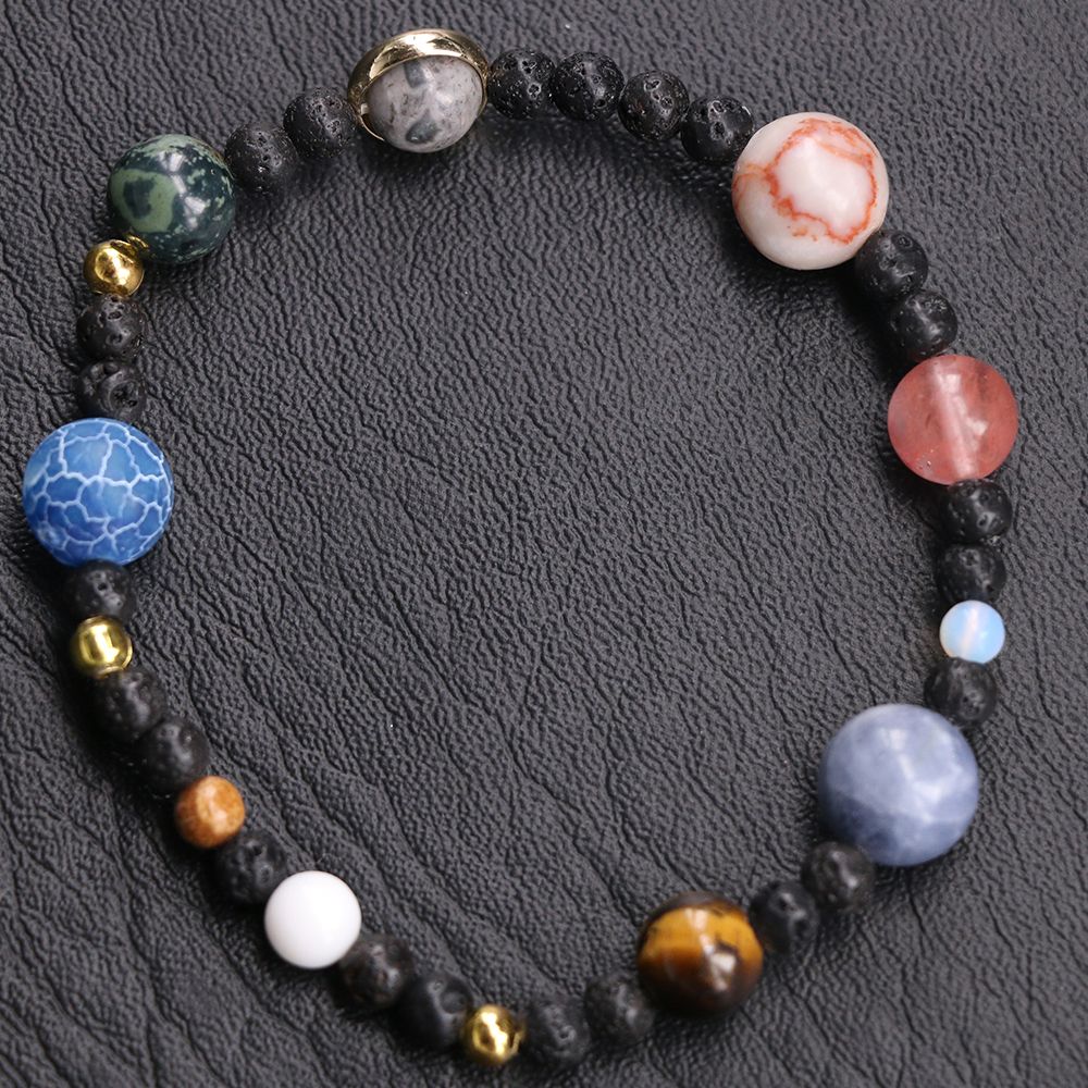 Solar System 9 Planets Universe Natural Stone Beads