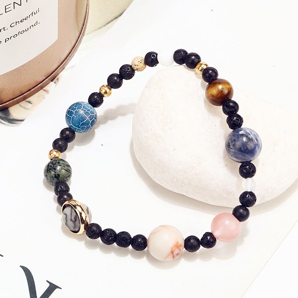 Solar System 9 Planets Universe Natural Stone Beads