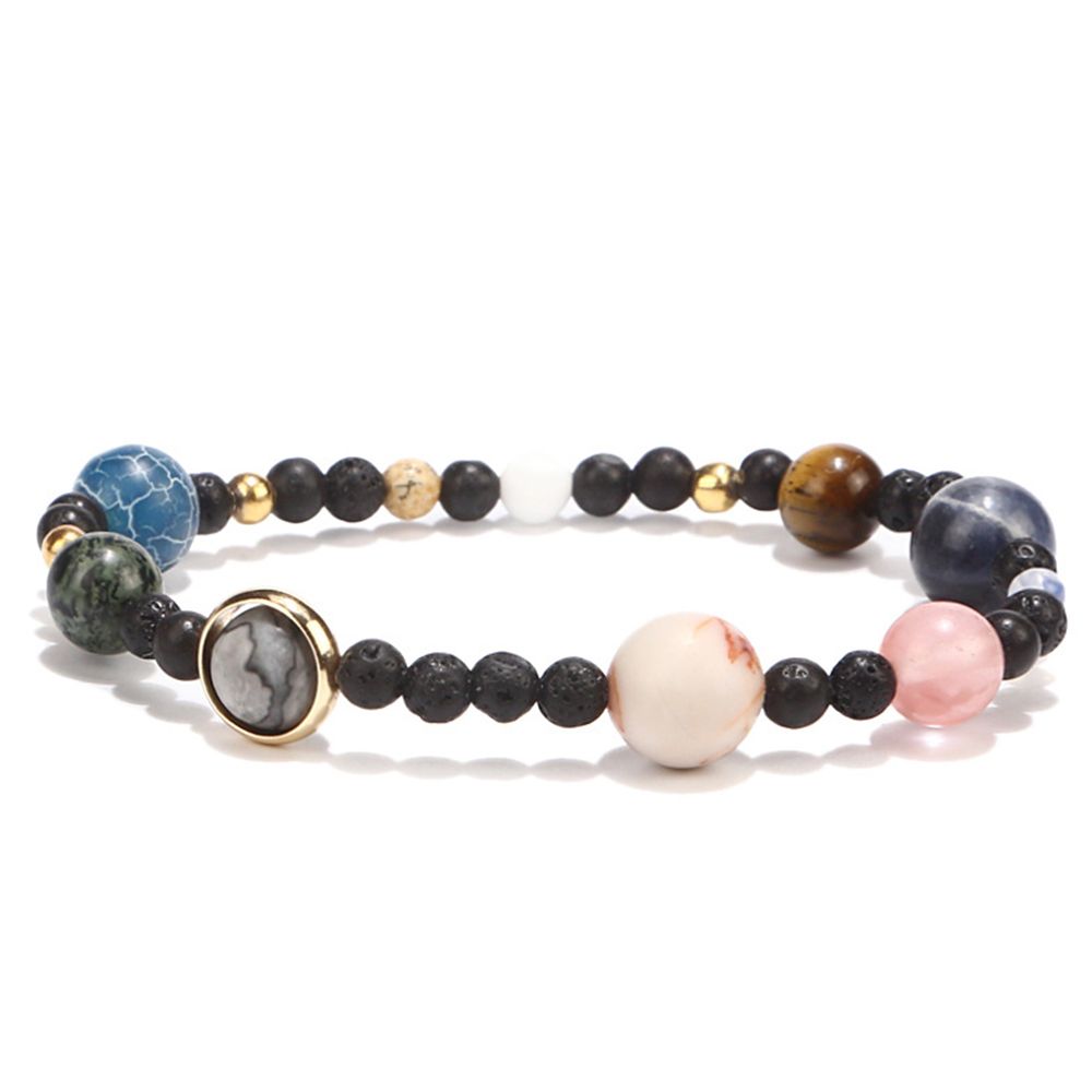 Solar System 9 Planets Universe Natural Stone Beads