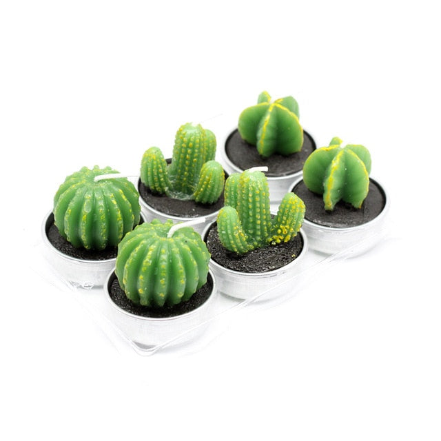 Mini Cactus Candle Set ( 6 pcs )