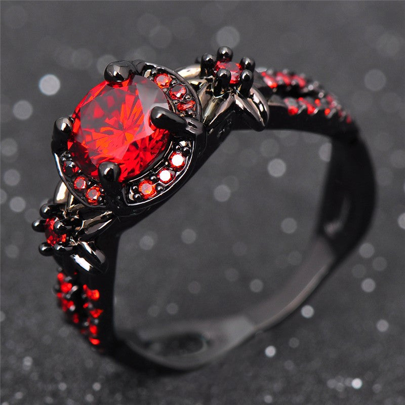 Black Gold-Filled Fire Ruby Ring