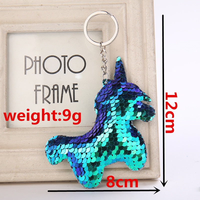 Cute Glitter Sequins Keychain - Dolphin