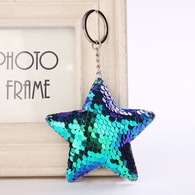 Cute Glitter Sequins Keychain - Dolphin