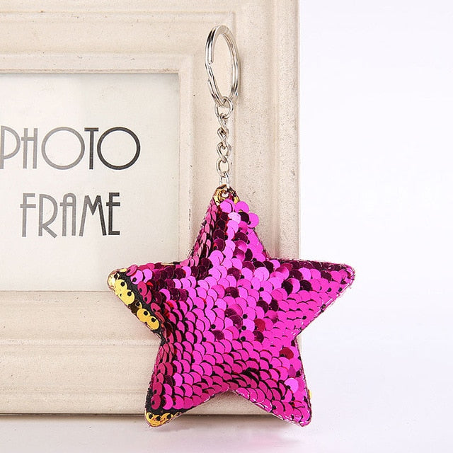 Cute Glitter Sequins Keychain - Dolphin