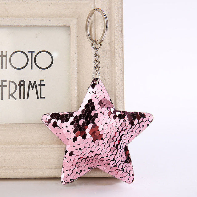 Cute Glitter Sequins Keychain - Dolphin
