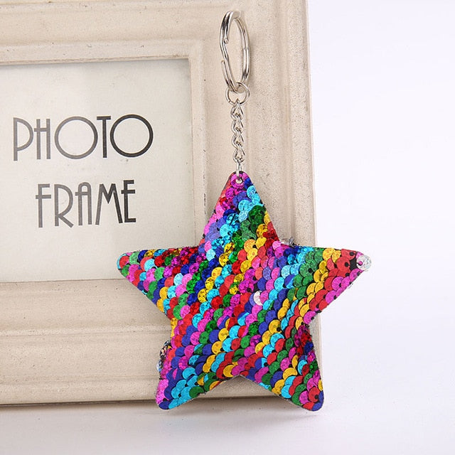 Cute Glitter Sequins Keychain - Dolphin