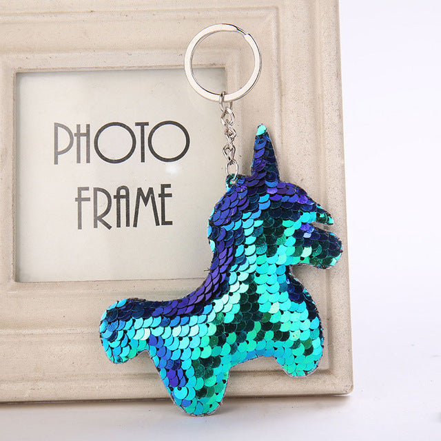 Cute Glitter Sequins Keychain - Dolphin