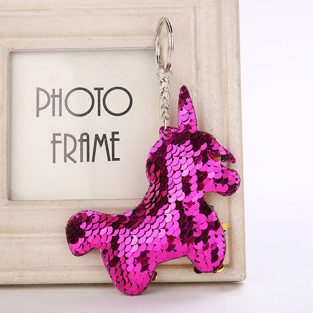Cute Glitter Sequins Keychain - Dolphin