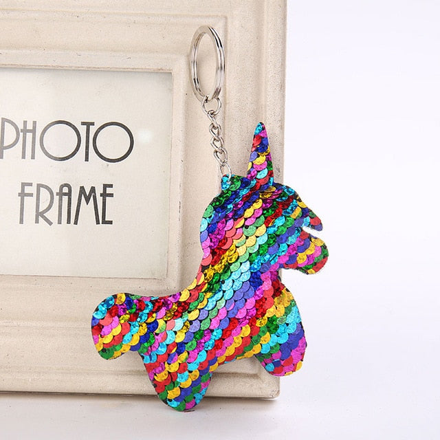 Cute Glitter Sequins Keychain - Dolphin