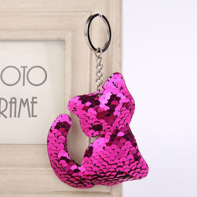 Cute Glitter Sequins Keychain - Dolphin
