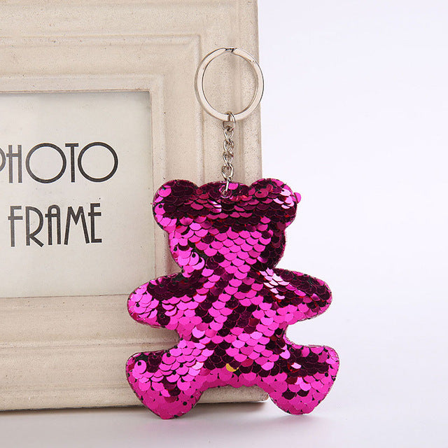 Cute Glitter Sequins Keychain - Dolphin