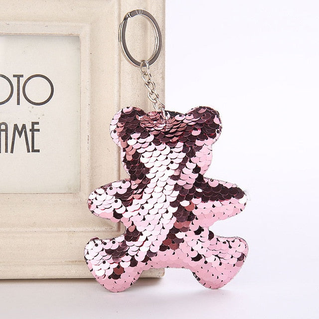 Cute Glitter Sequins Keychain - Dolphin