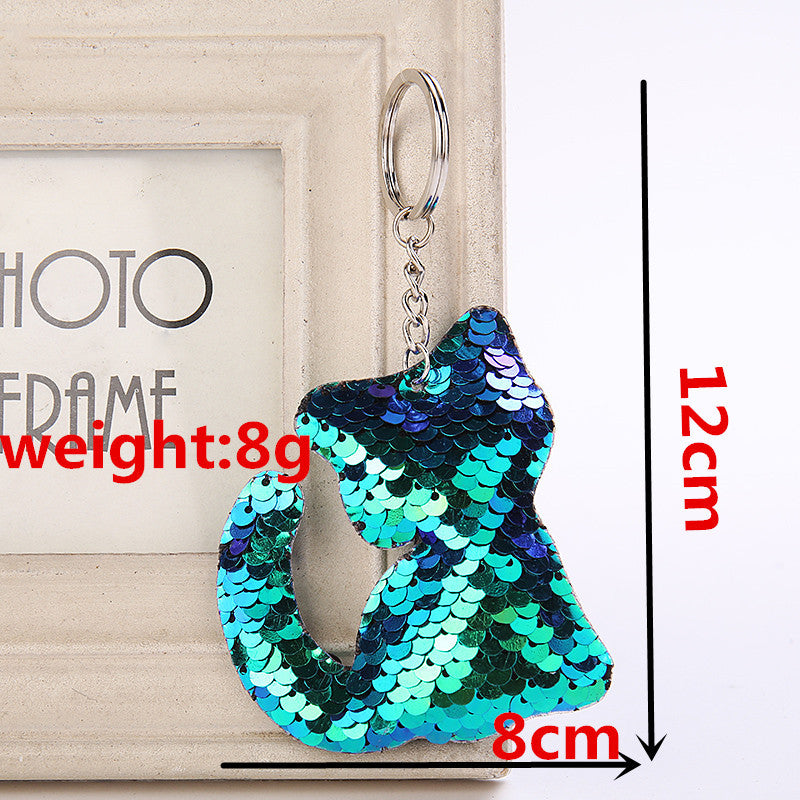Cute Glitter Sequins Keychain - Dolphin