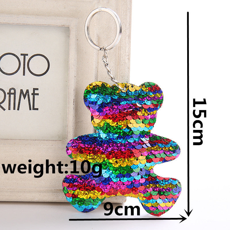 Cute Glitter Sequins Keychain - Dolphin