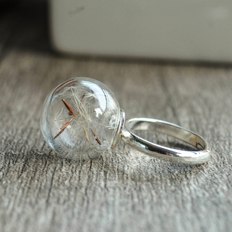 Resizable Dandelion Wish Seed Ring