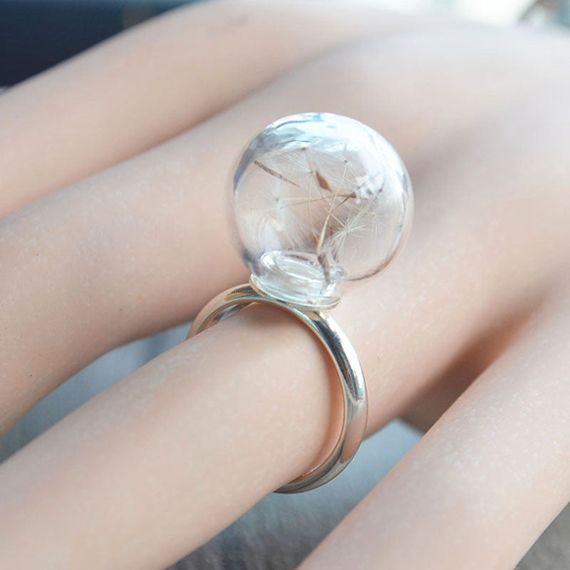 Resizable Dandelion Wish Seed Ring