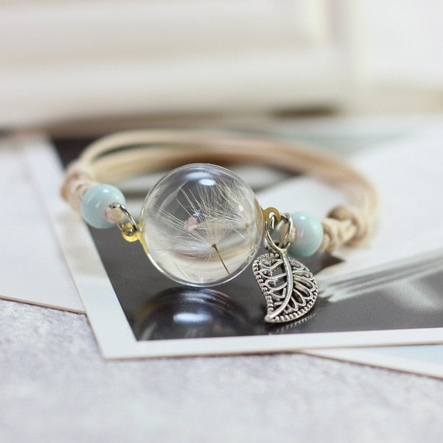 Flower in Glass Charming Bracelet