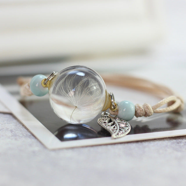 Flower in Glass Charming Bracelet