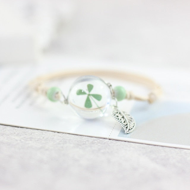 Flower in Glass Charming Bracelet