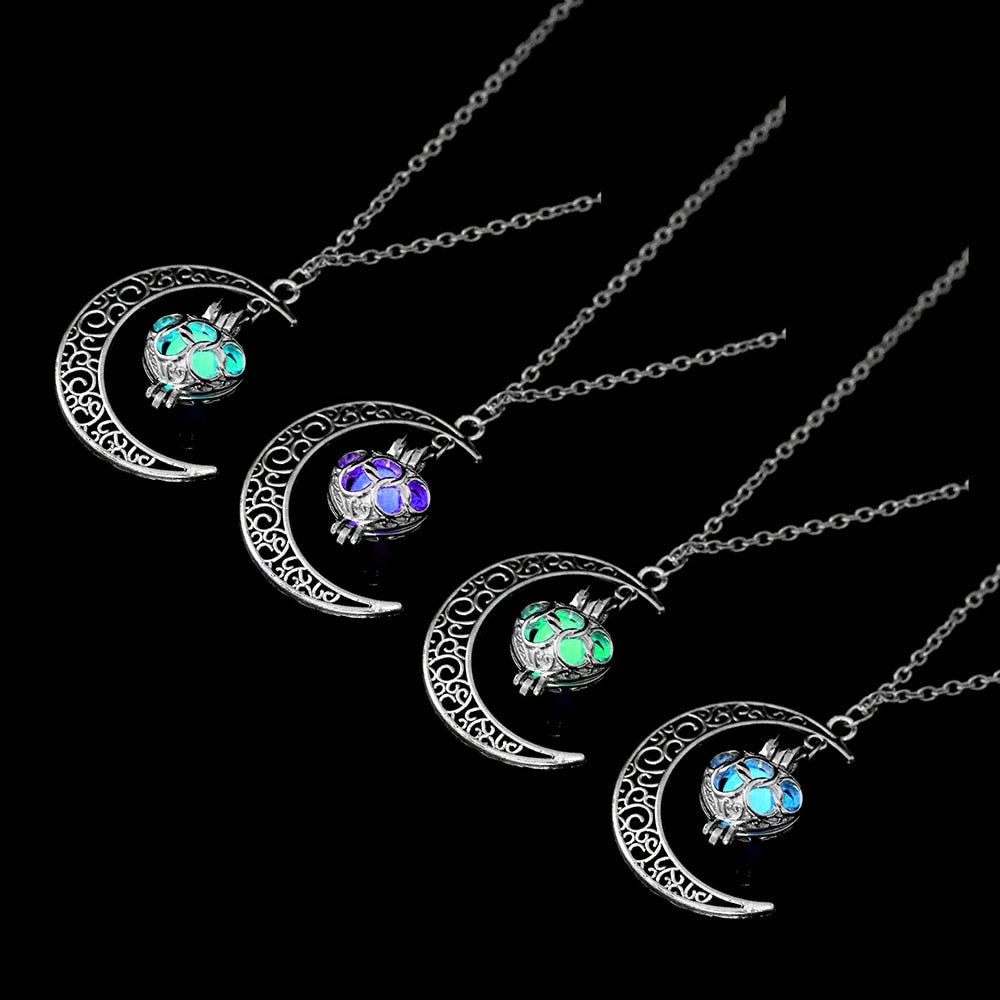 Magical Luminous Stone Moon Necklace - May the stone guide you through darkness.