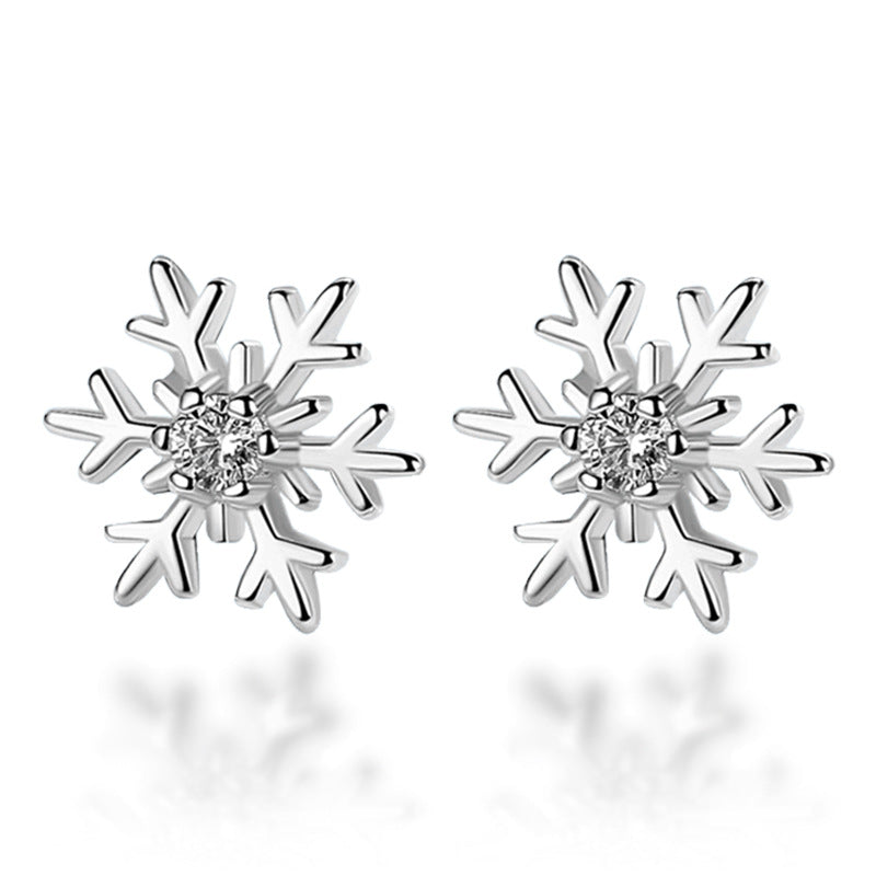 Stylish Silver Plated Snowflake Earrings