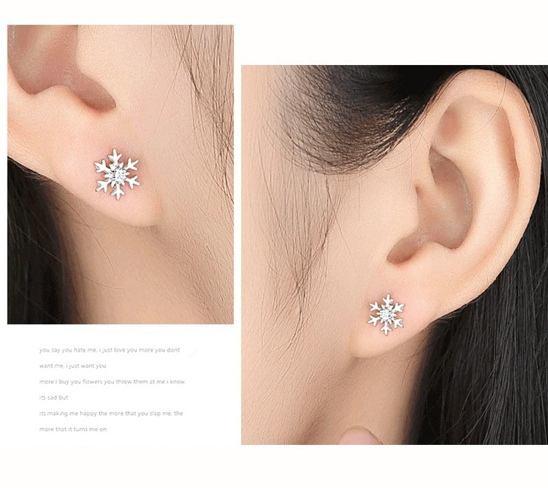 Stylish Silver Plated Snowflake Earrings