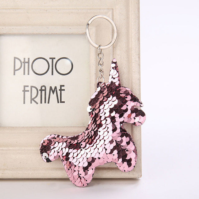 Cute Glitter Sequins Keychain - Unicorns and Mermaids