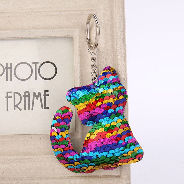 Cute Glitter Sequins Keychain - Unicorns and Mermaids
