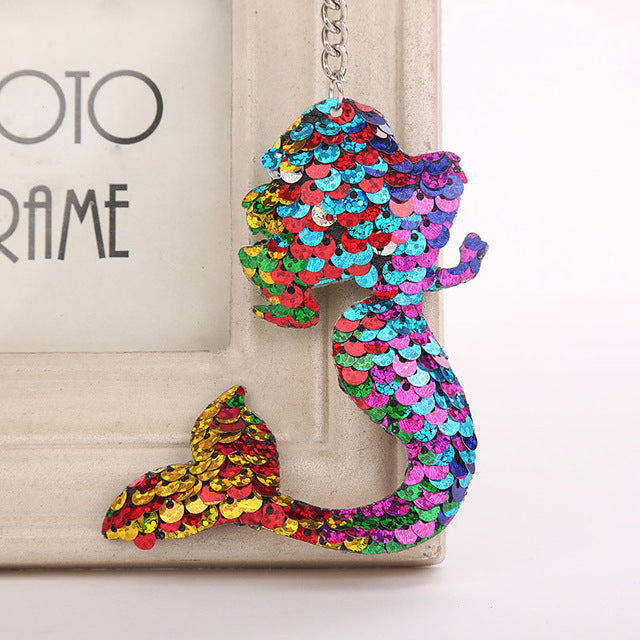 Cute Glitter Sequins Keychain - Unicorns and Mermaids