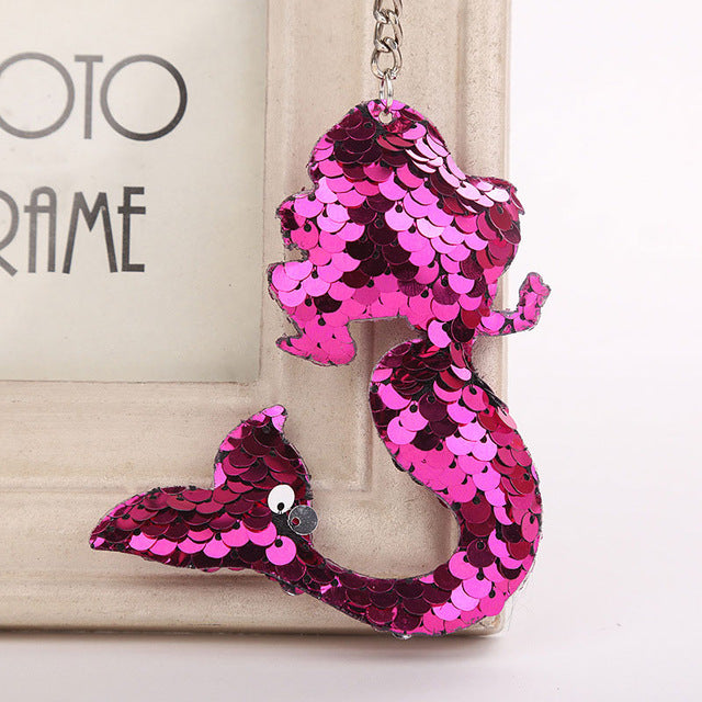 Cute Glitter Sequins Keychain - Unicorns and Mermaids
